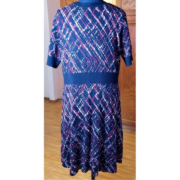 Womens Sweater Dress XL P Knit Black Red A Line Grandma Career Church Modest - Picture 5 of 7